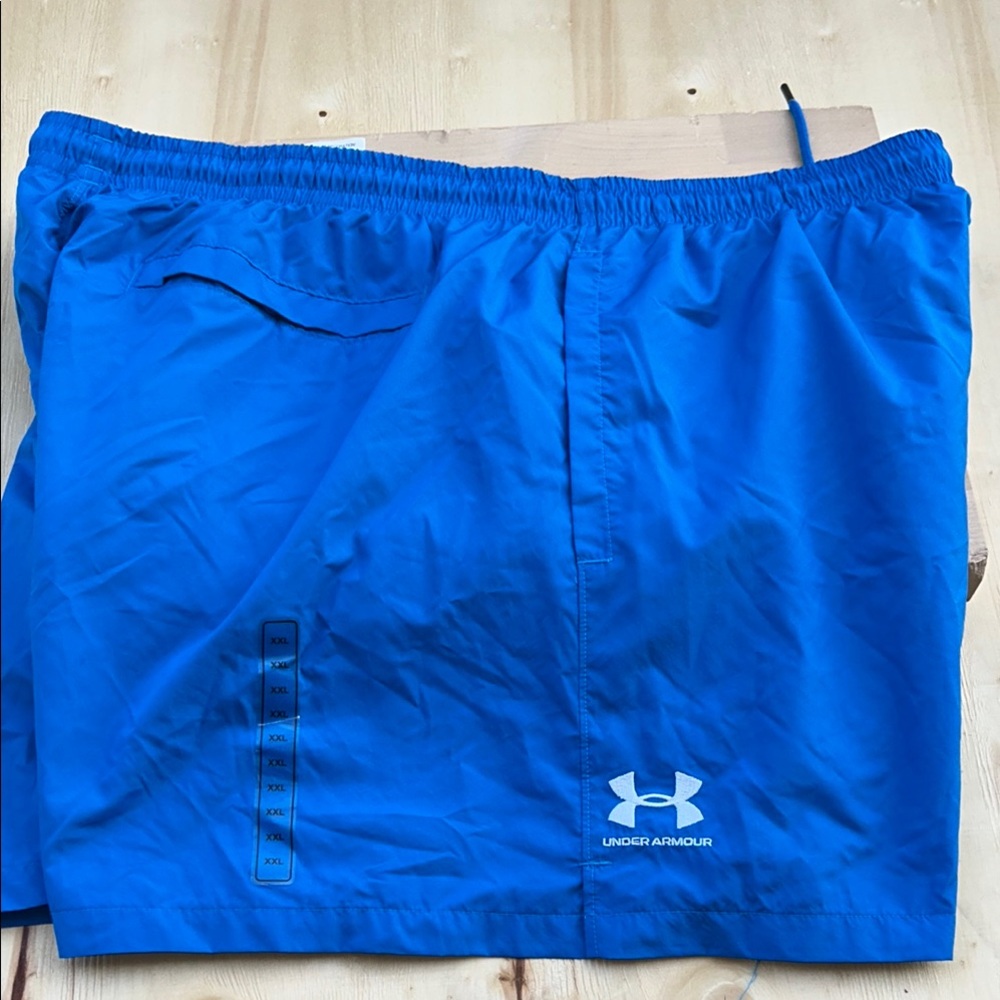 Under Armour Mens Blue Mesh Lined Athletic Gym Training Shorts 2XL 1377191